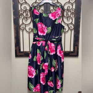 Jessica Howard sleeveless black floral dress